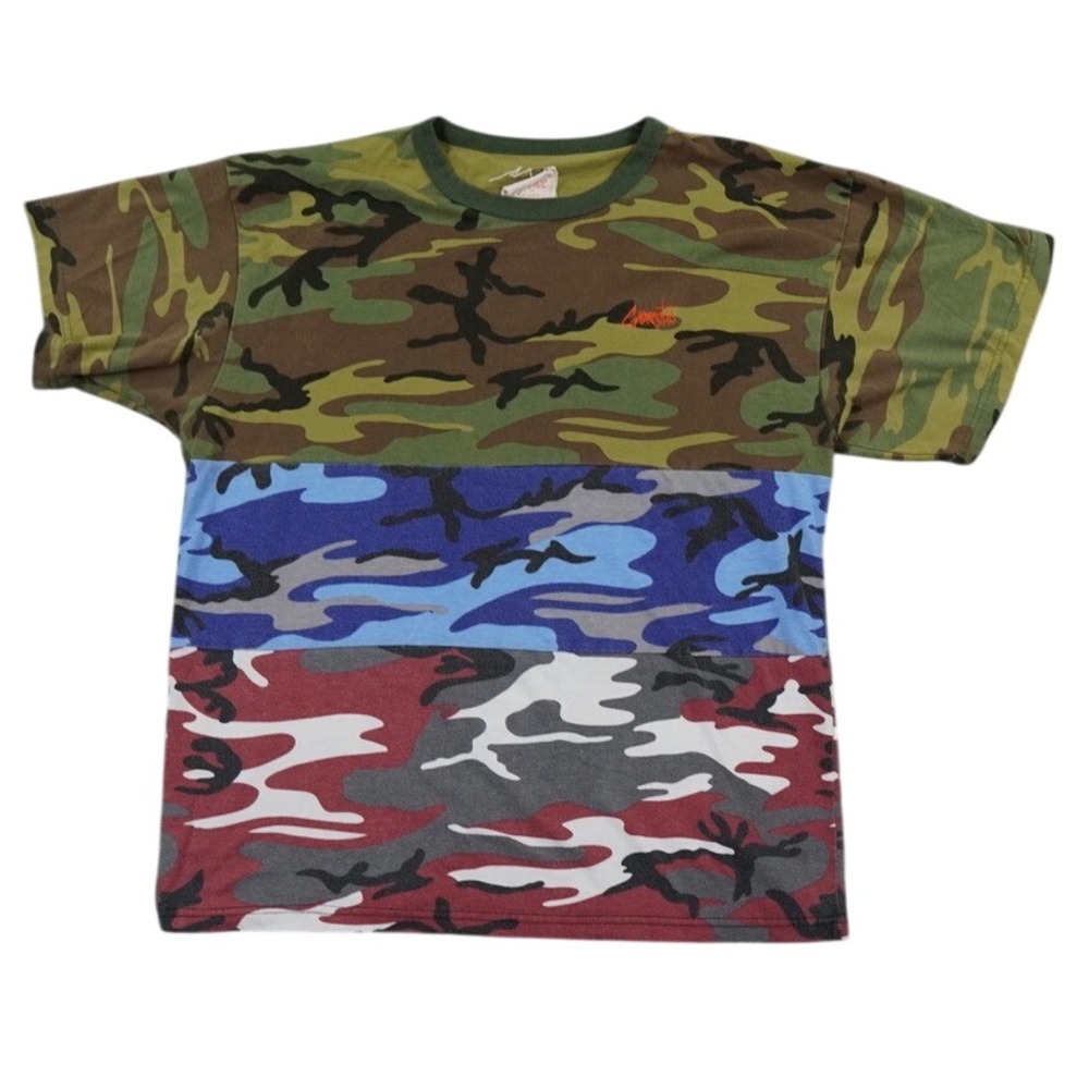 Gnarcotic T Shirt Mens XL Multicolor Camo Logo Streetwear Skate Tri Color Tee